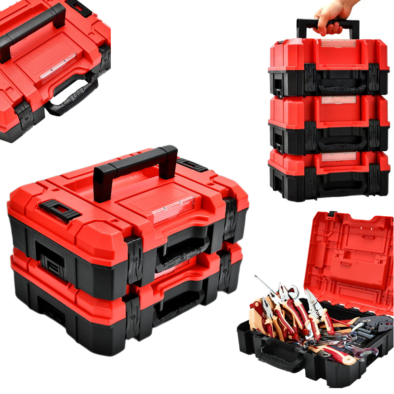 Stackable Combination Tool Box Organizer Plasic Thick Suitcase Drill Hardware Tool Storage Box Electrician Carpenter Toolbox
