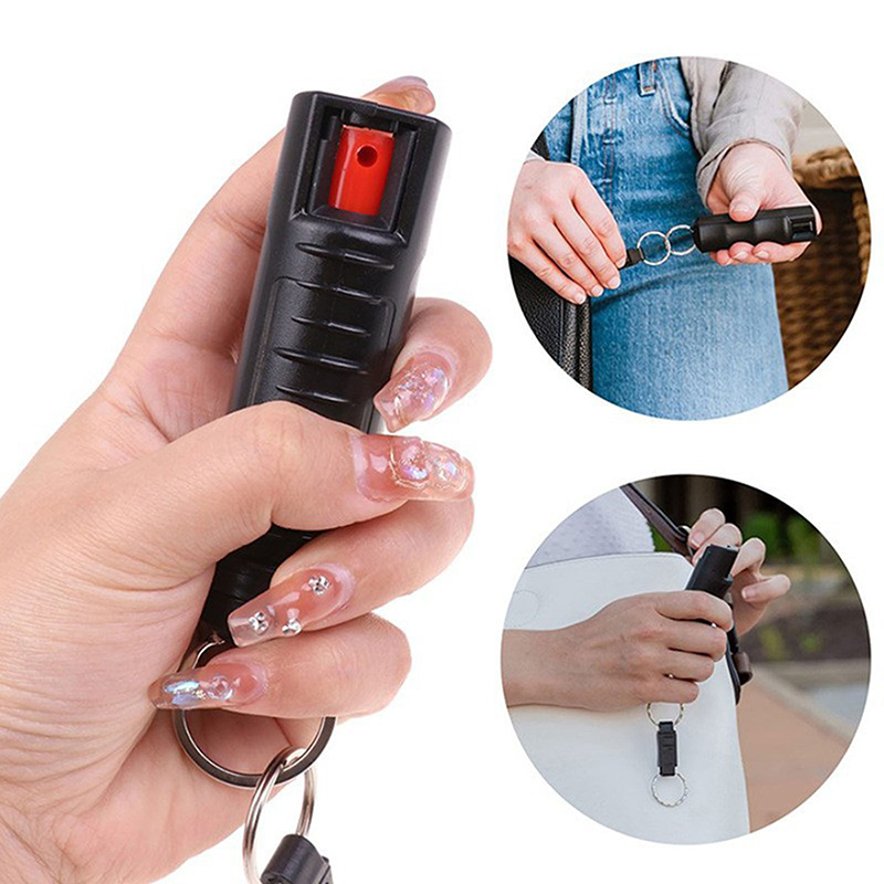 Key Chain Defense Reusable Pepper Spray Keychain Self-Defense Outdoor Safety Keychain ...