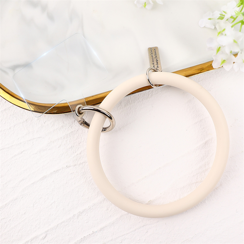 Universal Round Pendant Hanging Ring Phone Wristband Cellphone Anti-lost Card Bracelet Fashion Soft Silicone Lanyard Strap Keychain Mobile Accessories