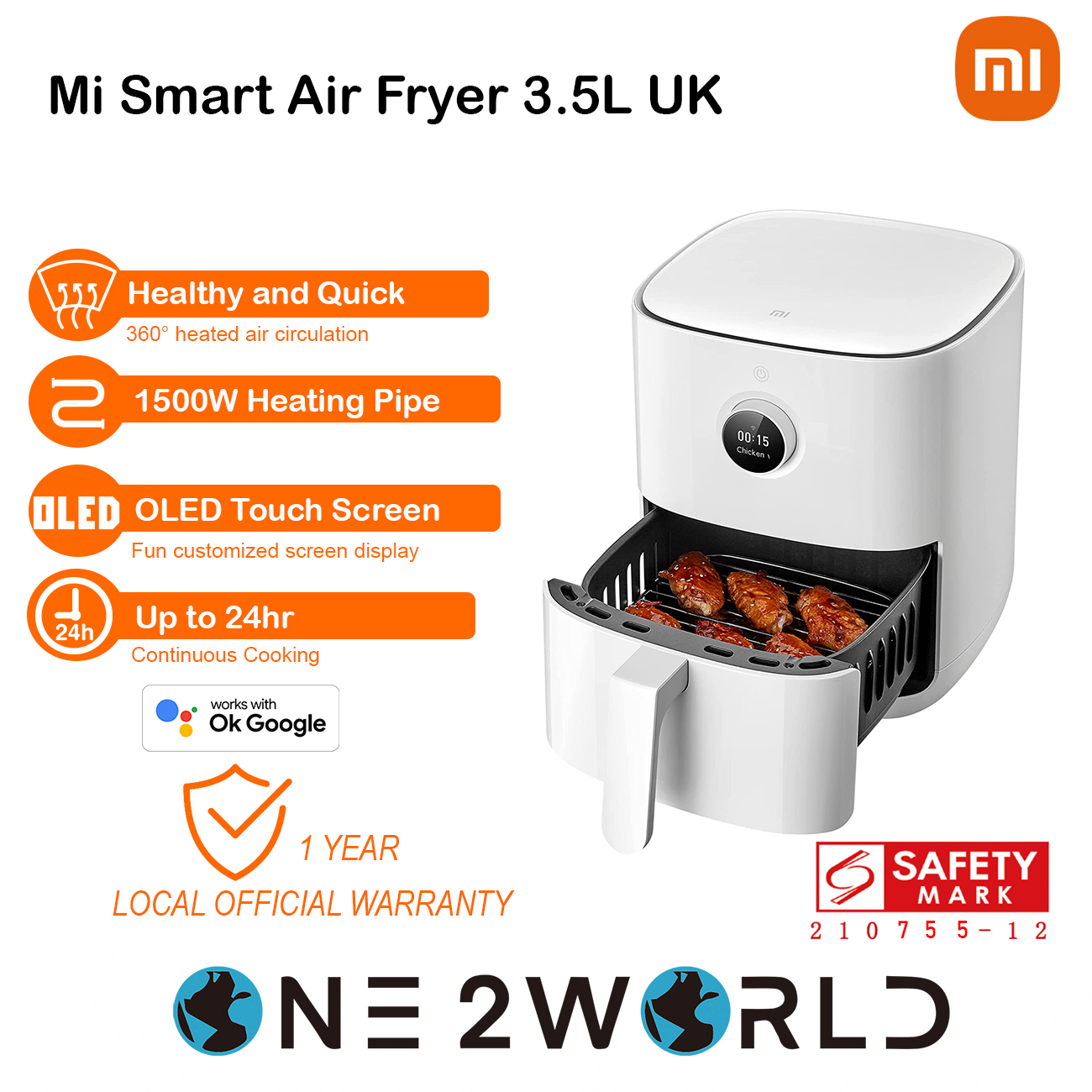 Xiaomi Mi Smart Air Fryer,3.5L, min 2 yrs warranty : Buy Online at