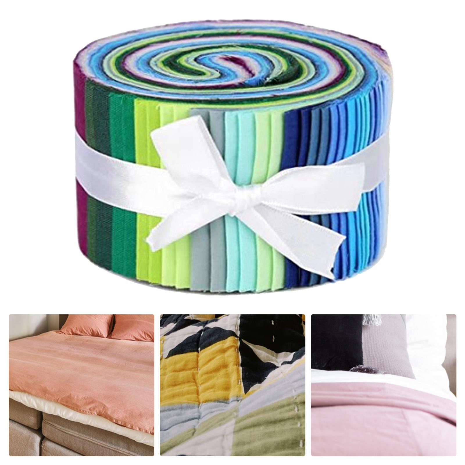 Loviver 36Pack Roll Up Cotton Fabric Strips Quilting DIY Precut Craft Fabric Cloth