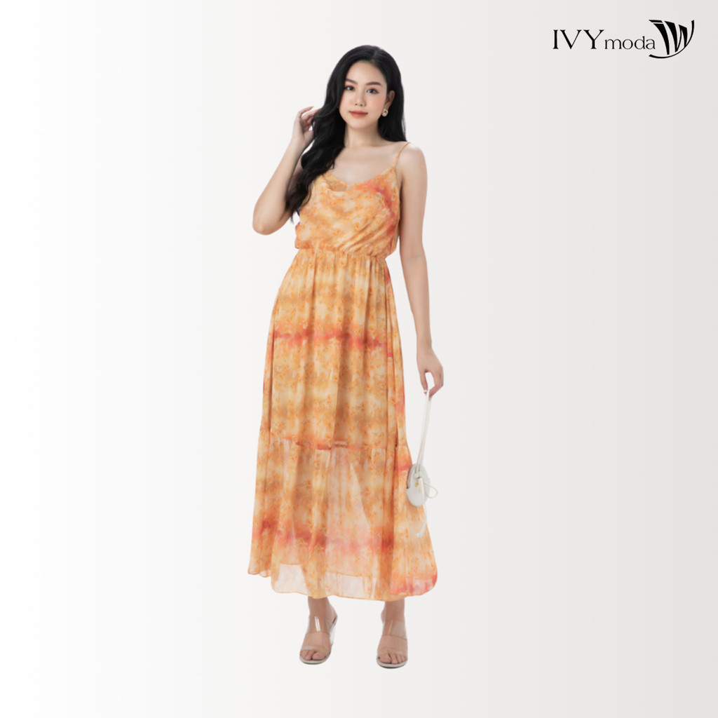 Đầm lụa hoa đậu thơm- Sweet Pea Dress IVY moda MS 41B9301