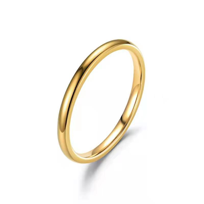 Titanium Steel Ring Korean Simple 18K Gold Plated Couples Ring Men Women