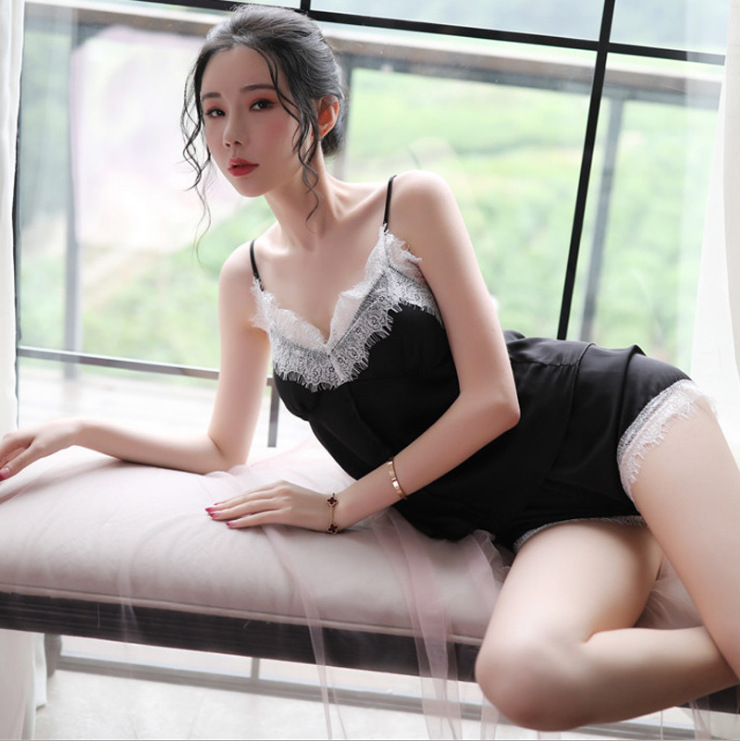 [MẪU MỚI VỀ] Bộ ngủ lụa 2 dây phối ren cao cấp có đệm ngực sẵn