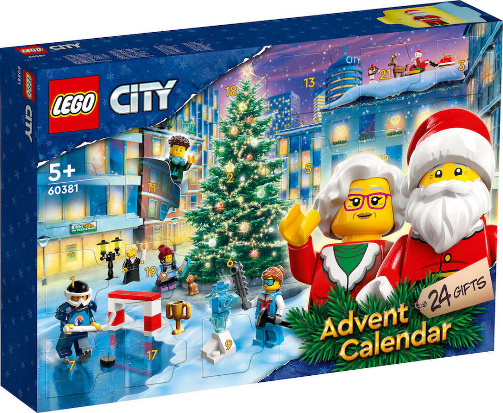 Lego 60381 city advent calendar 2023 5+ pcs lego lắp ráp đồ chơi