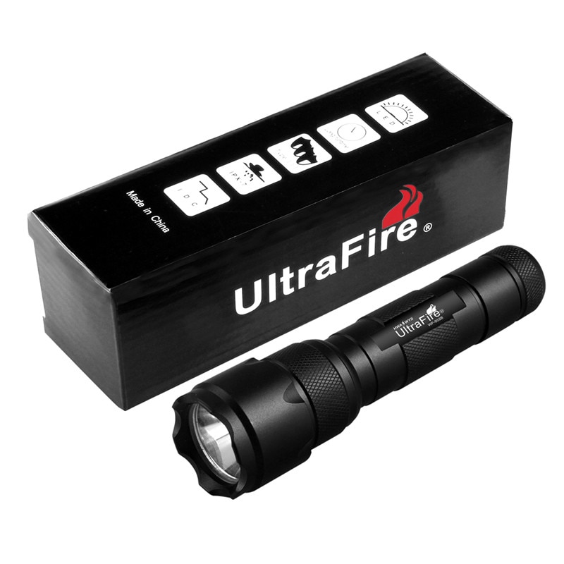 UltraFire WF-502B แบบพกพา XP-L V6 18650ไฟฉายชาร์จไฟฉายโคมไฟล่าสัตว์ V6 ...