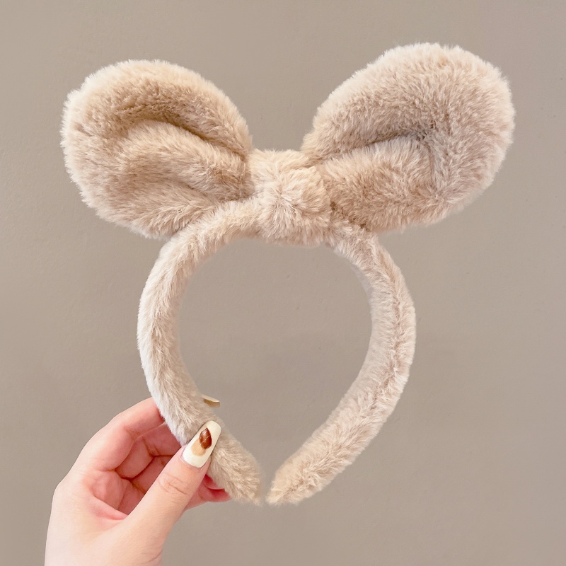 Korean Style Lovely Plush Face Wash Headband for Women Funny Cartoon Cute Hair Band