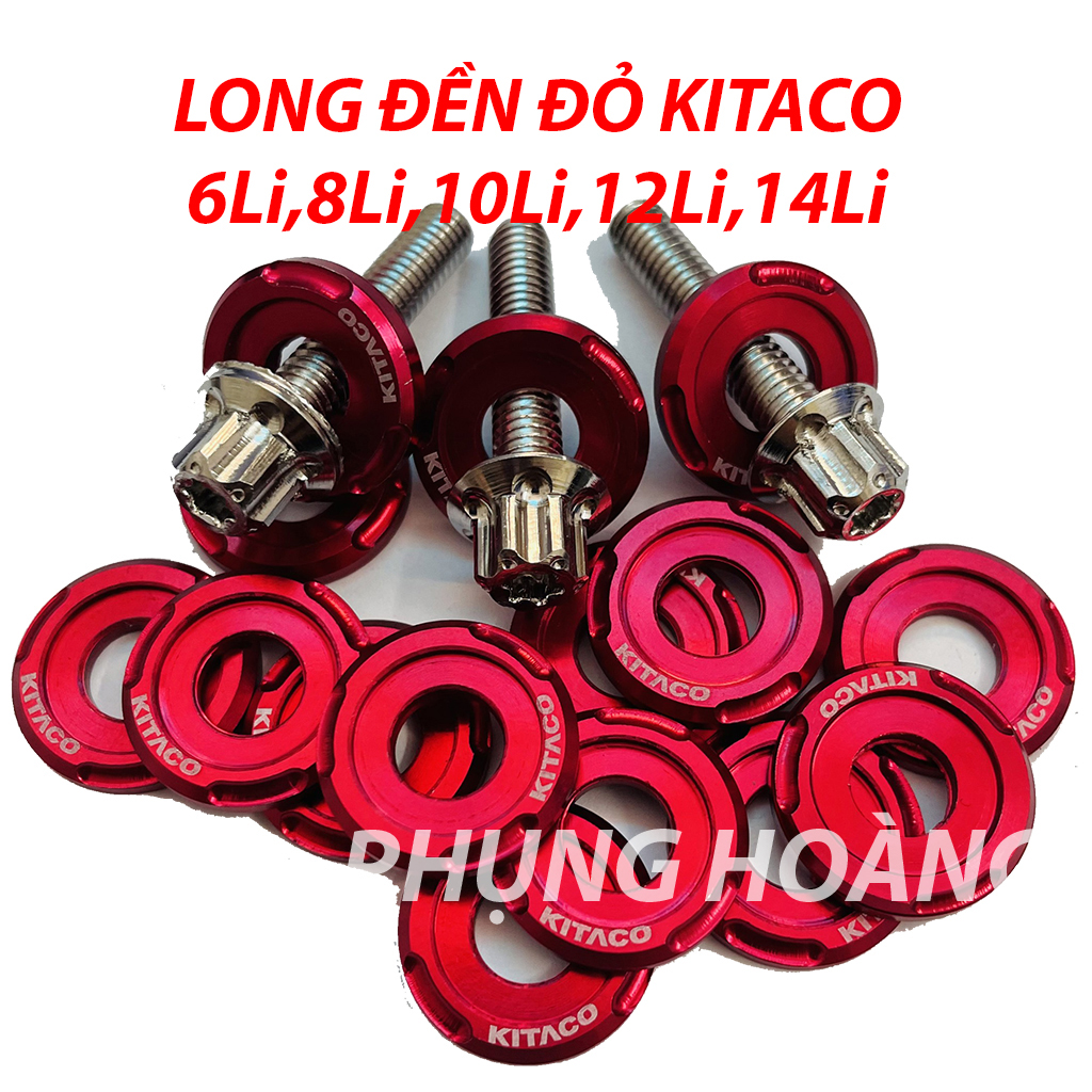 Long đền kitaco mẫu đỏ trơn 6li,8li,10li,12li,14li-phs
