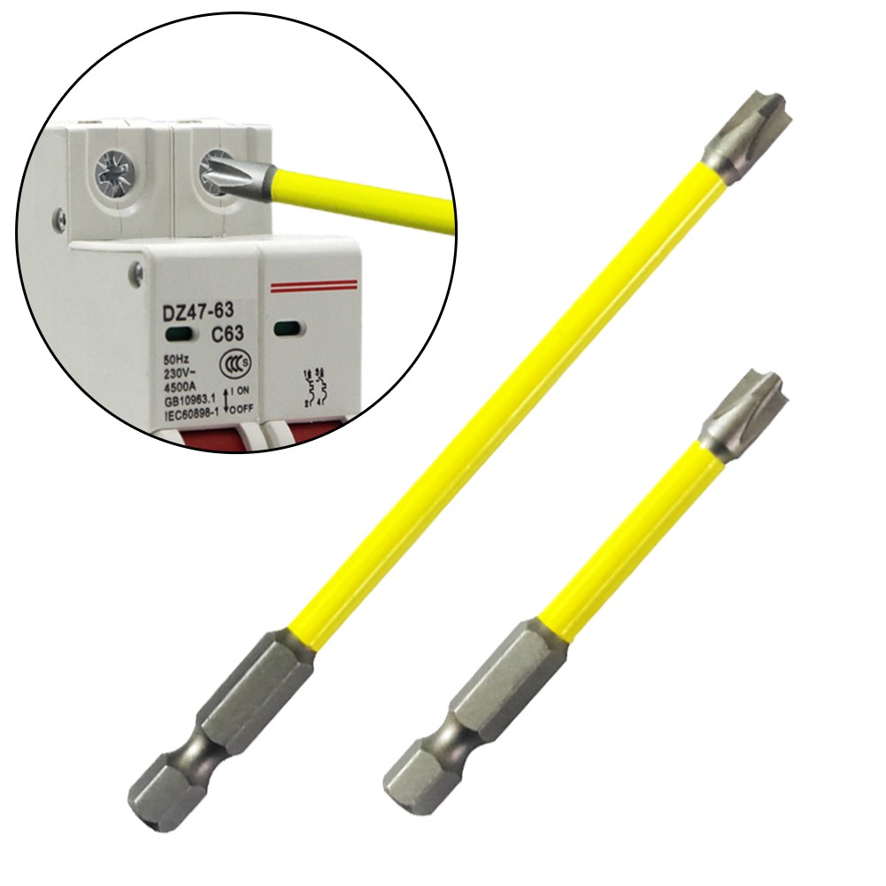 TOOLSOUT Efficient Cross Screwdriver Bit for Electricians FPH2 Yellow Silver Colors