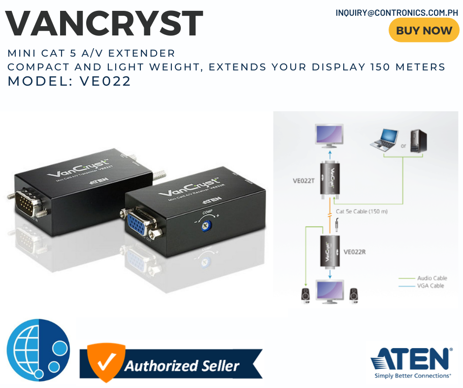 ATEN VE022 小型アナログVGAエクステンダー 通販