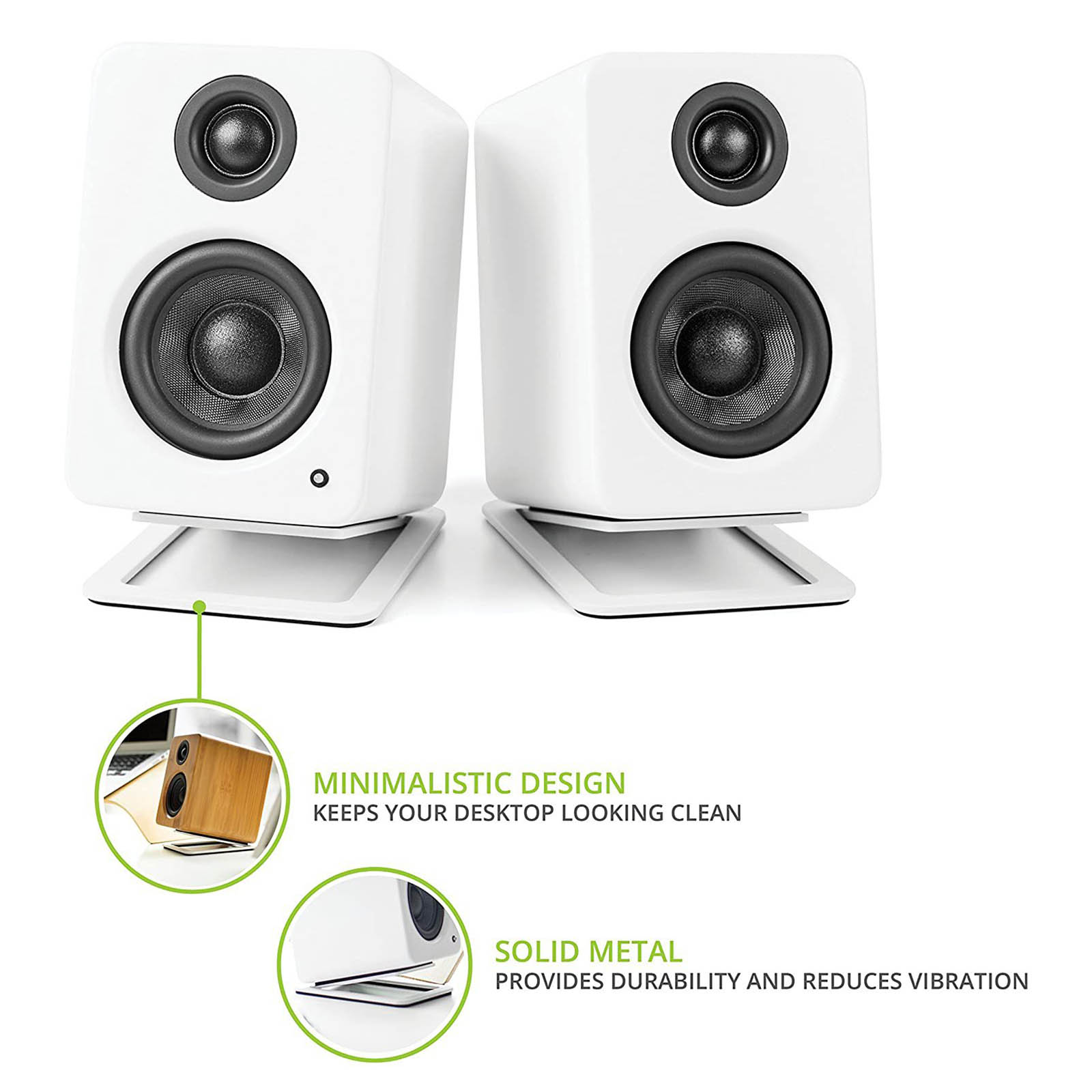 Desktop Computer Speaker Bracket Stand Metal Audio Bracket Universal Tabletop Holder for Kanto's YU4 Active Speaker