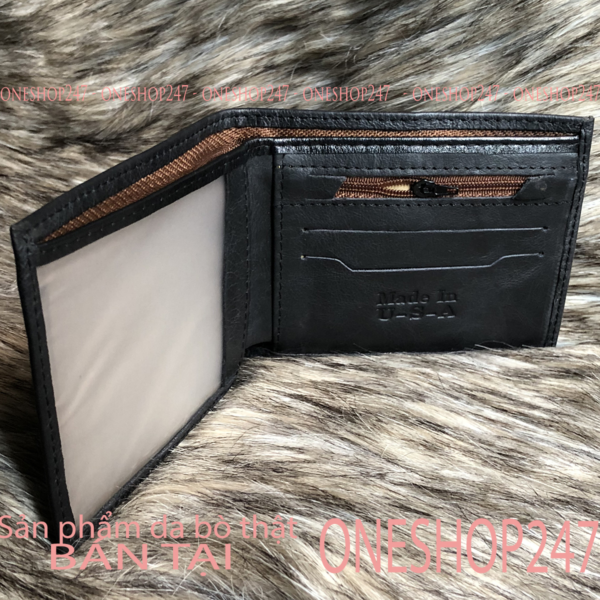Ví da bò vân cá sấu 100% da bò thật C1V ONESHOP247