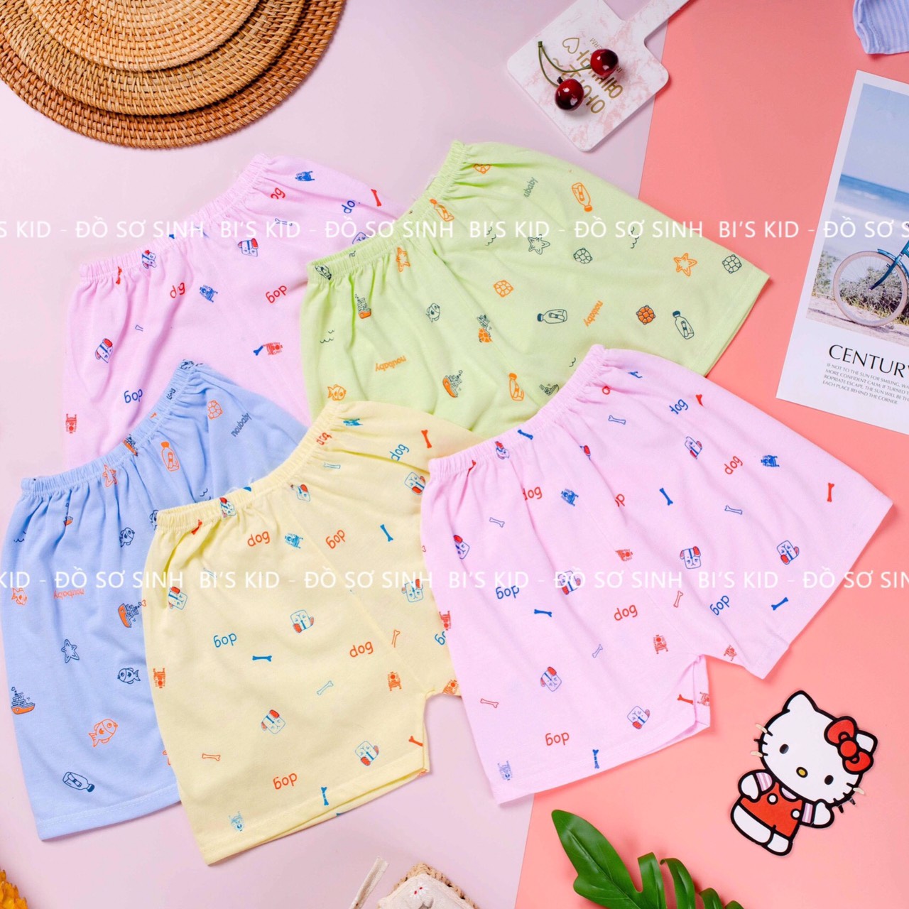 VOUCHER ĐẾN 20% Quần chục đùi sơ sinh cotton in hình họa tiết cho bé |4 màu |