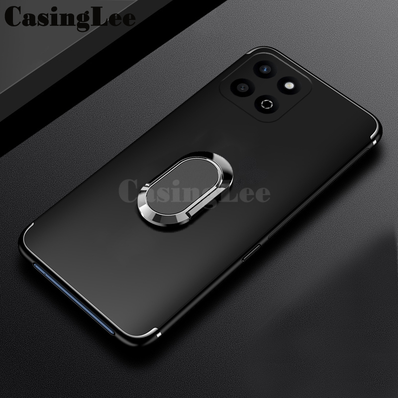 For Honor X7C Case Soft Silicone Matte Full Protector Shockproof Car Adsorb Holder Ring For Honor X7C Back cover Phone Cases.