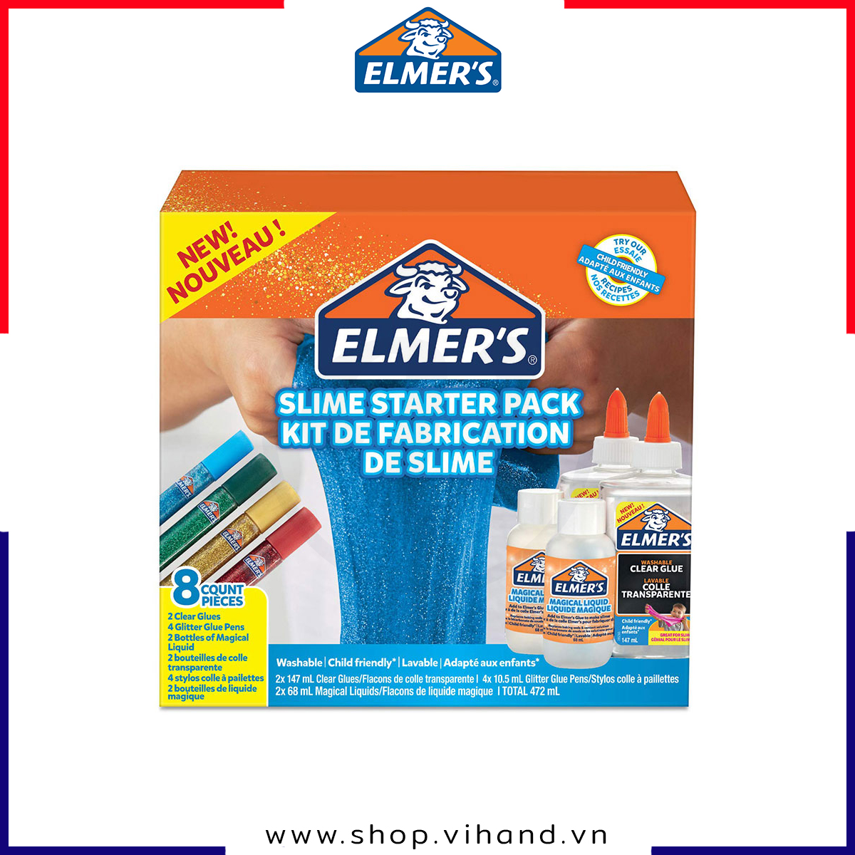 [HCM]Bộ dụng cụ làm silme cho trẻ Elmers Glue Slime Starter Kit