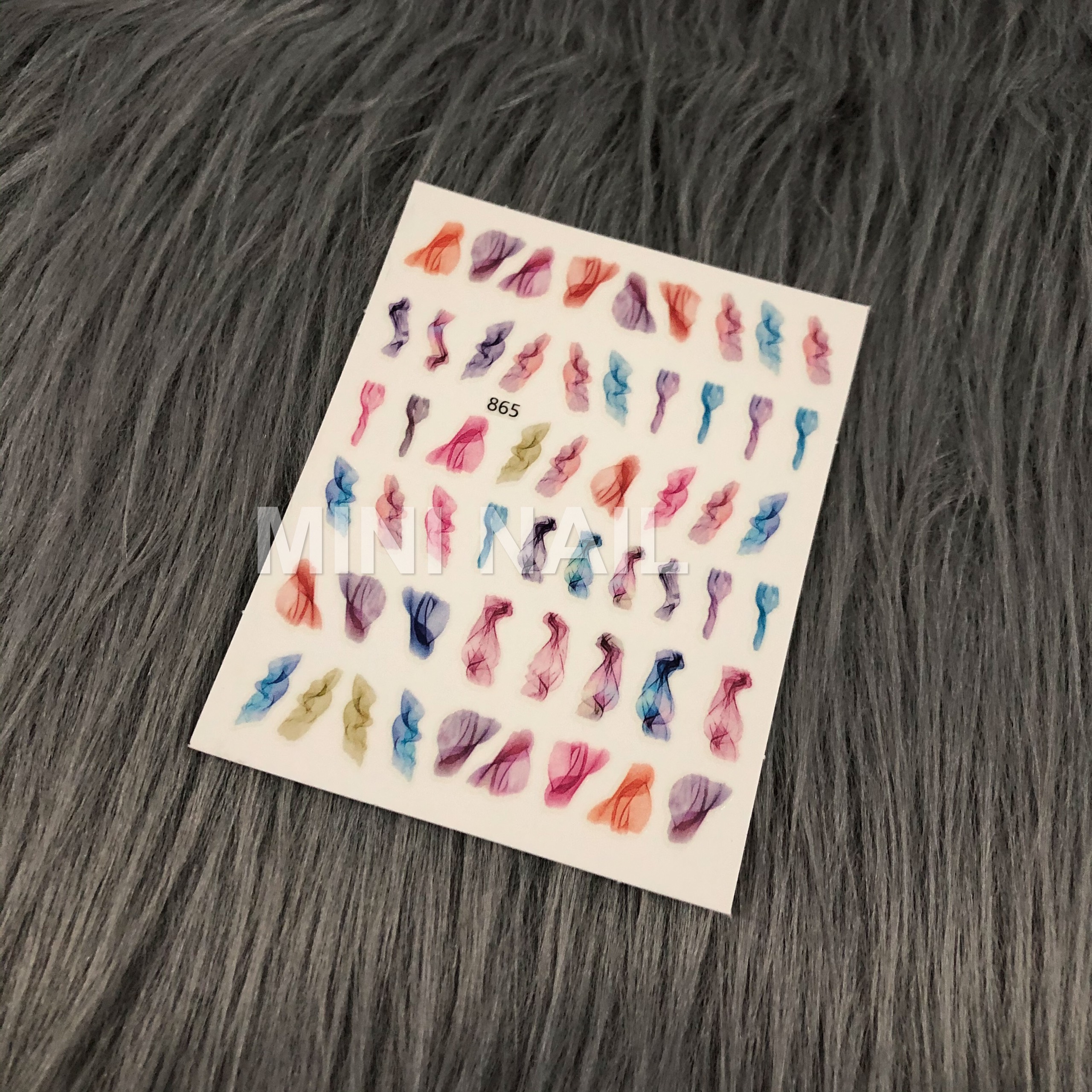 Sticker nail hình loang, miếng dán móng tay loang, lụa