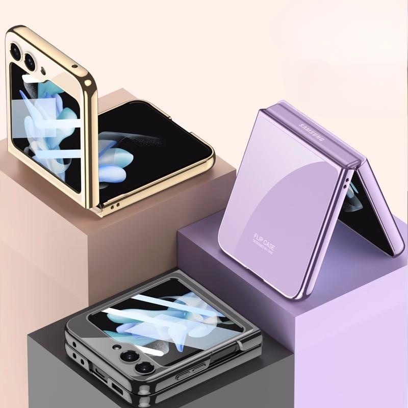 Phone case Samsung Galaxy Z Flip5 Zflip 6 Transparent Plating Antioxidant Clear Cover Back Cover Samsung Galaxy ZFlip6 ZFlip5 case. 
