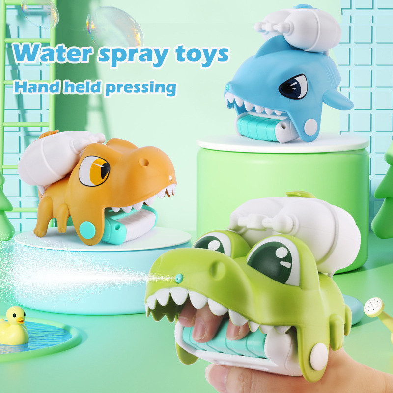 Outdoor Handheld Spray Water Launcher Children's Toy Soft Rubber Portable Dinosaur Crocodile Bath Toys Summer Beach Swimming Pool Kids Gifts