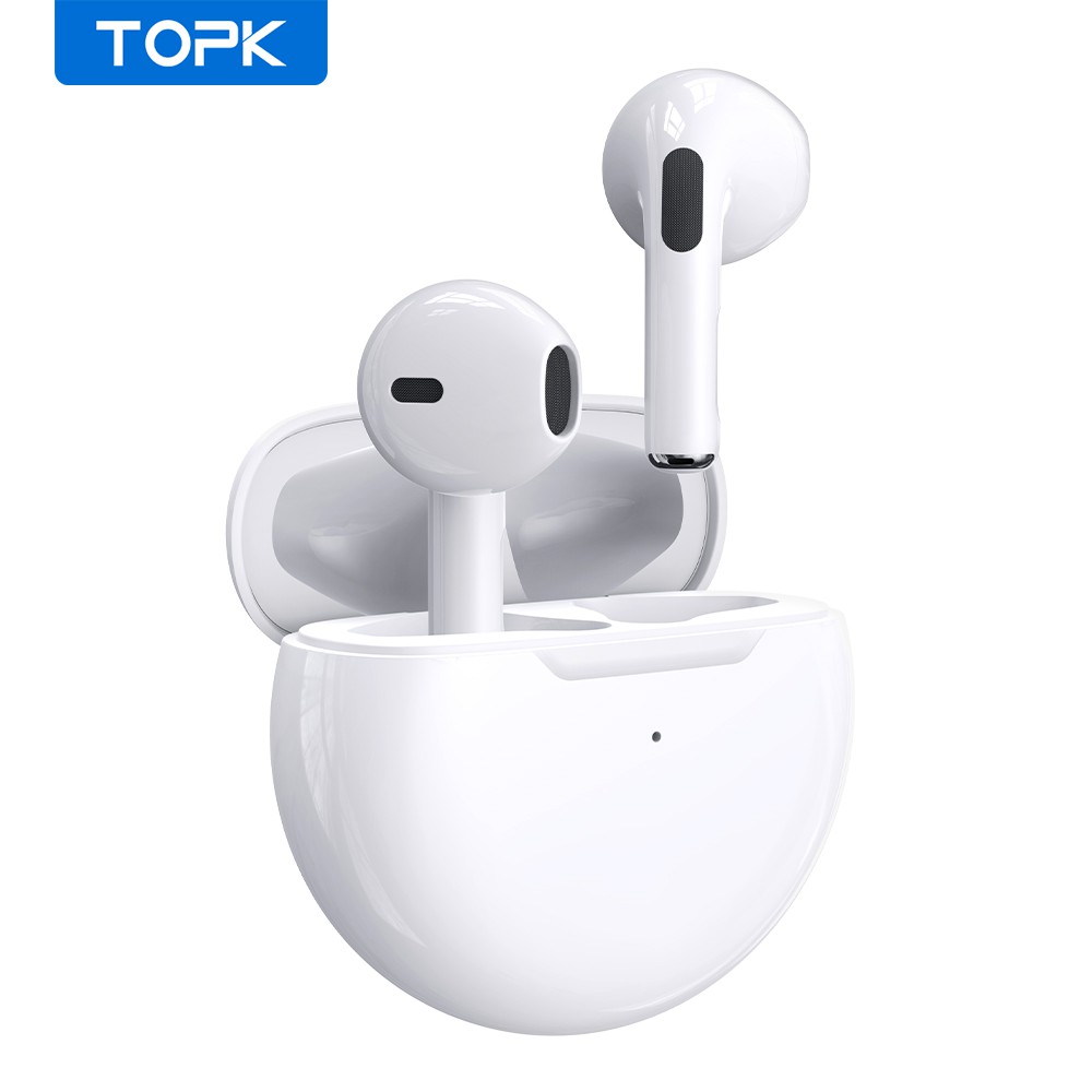 Tai nghe nhét tai bluetooth topk t30 ko dây bt 5.0 chống tiếng ồn cho đt táo samsung realme