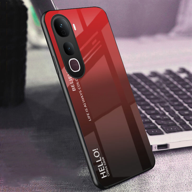 For VIVO IQOO Z10 Z10 Lite Phone Case Gradient 9H Tempered Glass Protector Colorful Soft Edge for Vivo iqoo Z10 Z10 Lite Cover Casing HP.