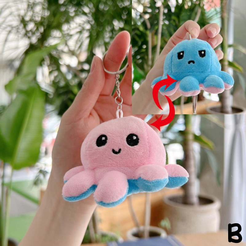 💖Sexy Lingeries 🎈 Cute Octopus Plushie Keychain Color And Expression Variable Cartoon Animal Soft Stuffed Doll Bags Pendant Car Key Ring