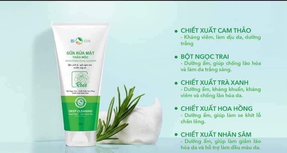 Sữa Rửa Mặt Ngừa Mụn,Sáng Da BIOCOS 120gr.