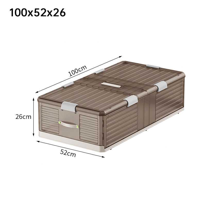 Folding storage cabinet under the bed, flat household storage box with wheels, drawer-type thickening storage box, compression storage box