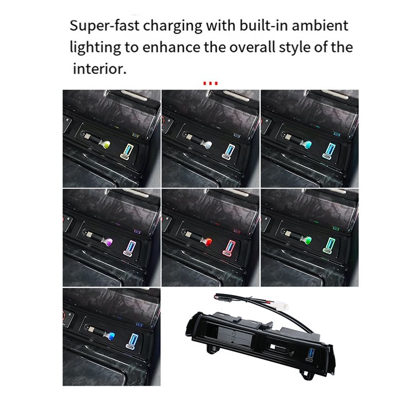 USB Fast Charging Center Console for Toyota Alphard/Vellfire with Pull-Out Cable Super Fast Charge Replacement Part.