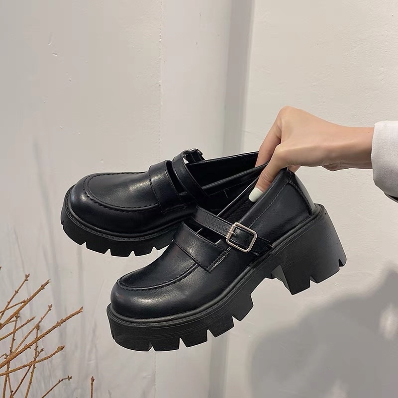 giày cổ thấp  nữ đế 5cm quai cài cạnh