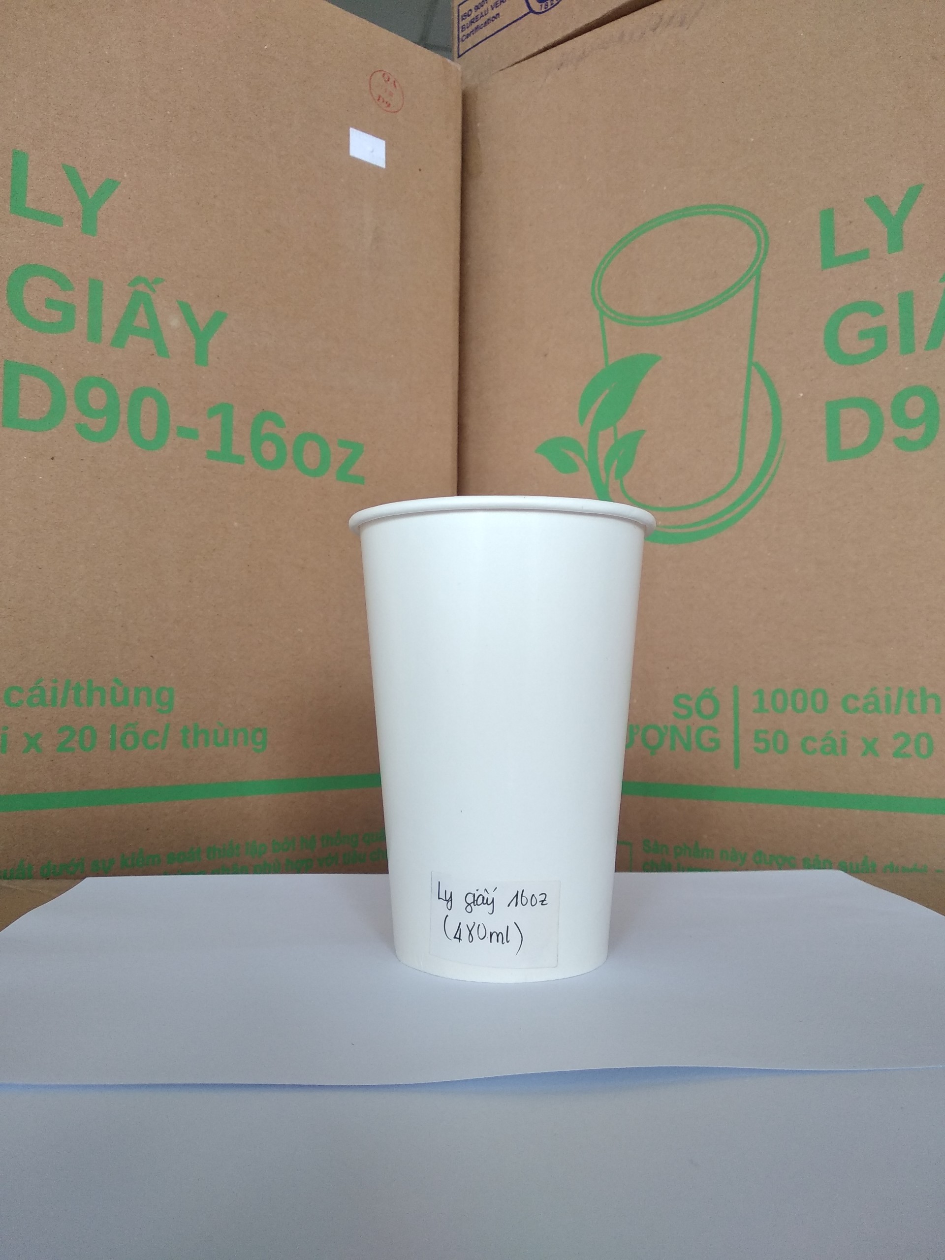 50 Ly giấy D90 - 16oz (480ml ) SỬ DỤNG ĐƯỢC NÓNG & LẠNH