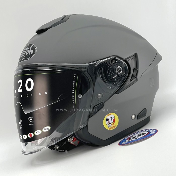 Helm Airoh Dark Grey Matt Double Visor M Helm Open Face