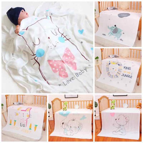 Khăn Lụa Sợi Tre Cao Cấp Dùng Làm Khăn Tắm, Chăn Đắp Cho Bé.