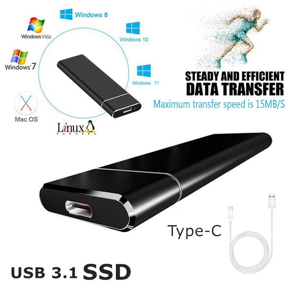 Tốc độ cao 1TB 2TB 4TB 8TB 16TB SSD di động bên ngoài trạng thái rắn ổ cứng USB 3.1 liên Ổ cứng di động cho máy tính xách tay