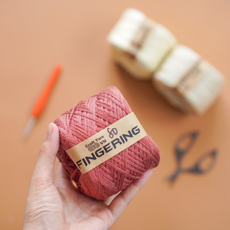Sợi Cotton Bóng Fingering 100gr Craft Yarn VN (50 màu)