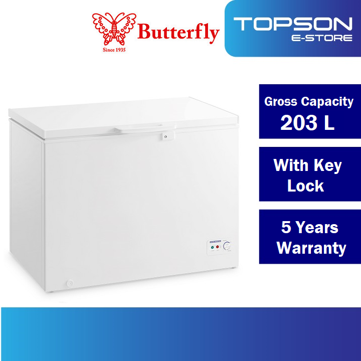 Butterfly 201L Chest Freezer with Sliding Glass Lid R600a BCFWG201