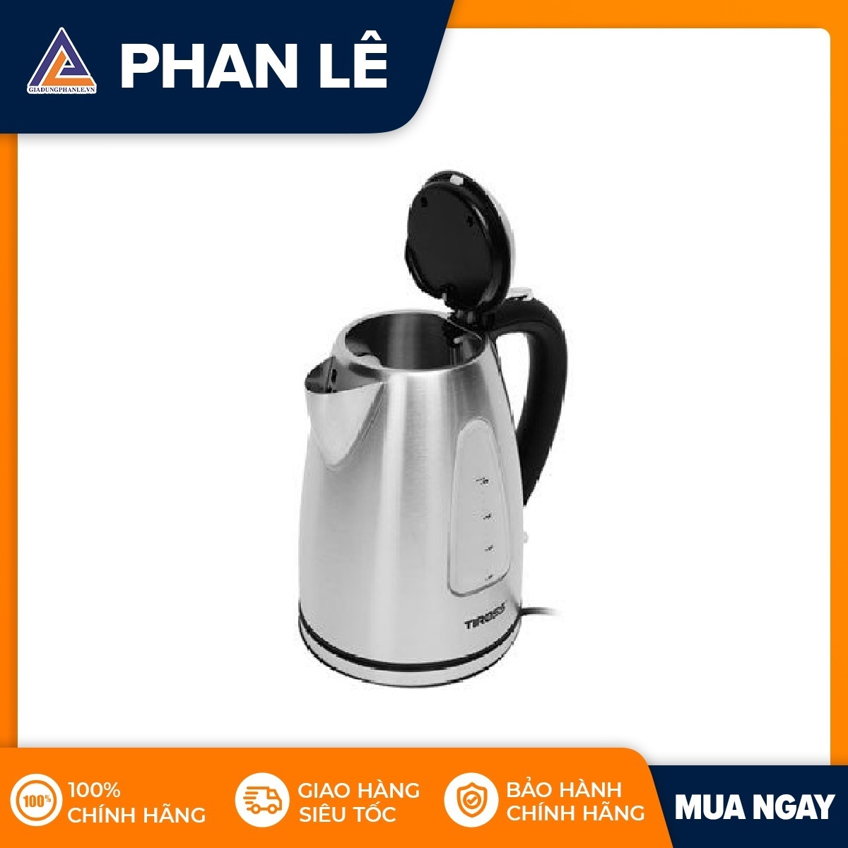 Ấm đun siêu tốc Tiross TS498 1.7L (Inox)