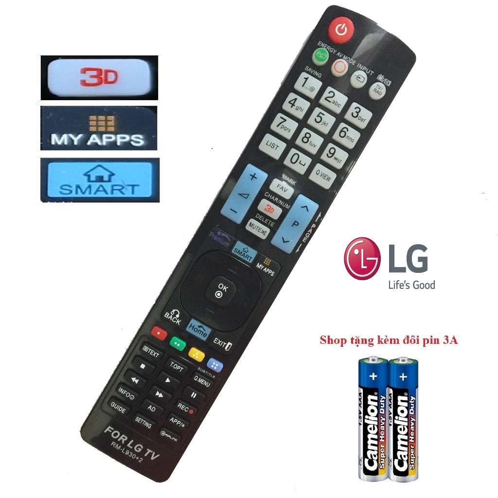 [Hàng chất lượng cao BH 1 năm] REMOTE ĐIỀU KHIỂN TIVI LG SMART RM-L930+2 (SMART-MY APS-PREMIUM)