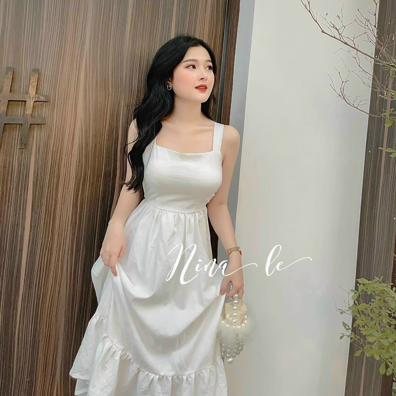 [HCM-Voucher 50k Freeship Max] Đầm Tiểu Thư 2 Dây Chất Lụa Có Mút, Thắt Nơ Phía Sau Xinh Xắn