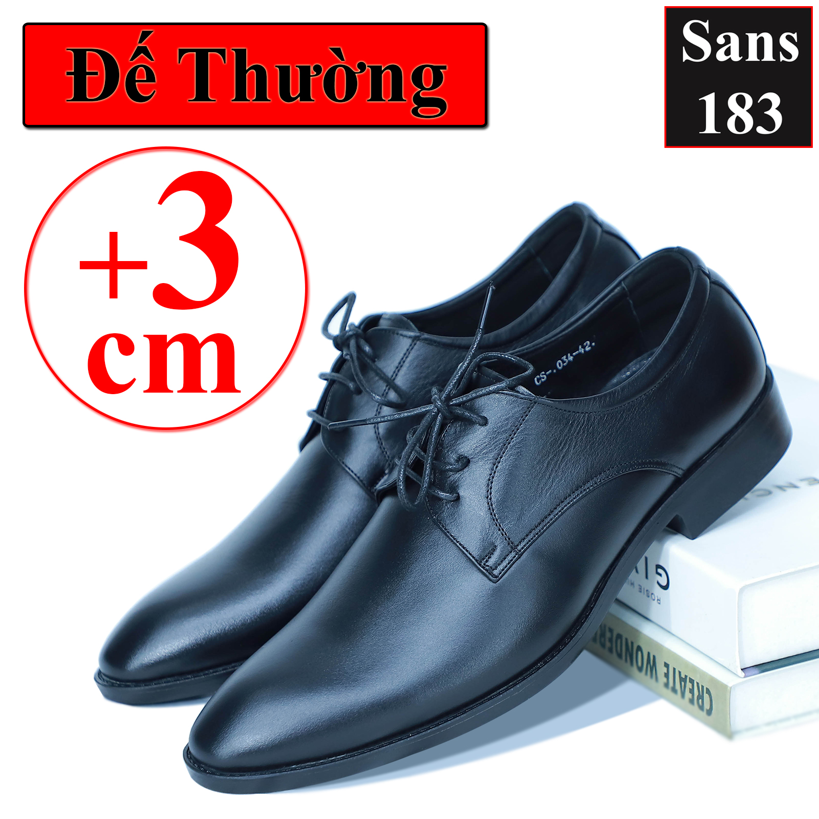 Men Leather Shoes Increasing Height 7.5cm Derby Leather Men's Shoes Sans Shop Sans112