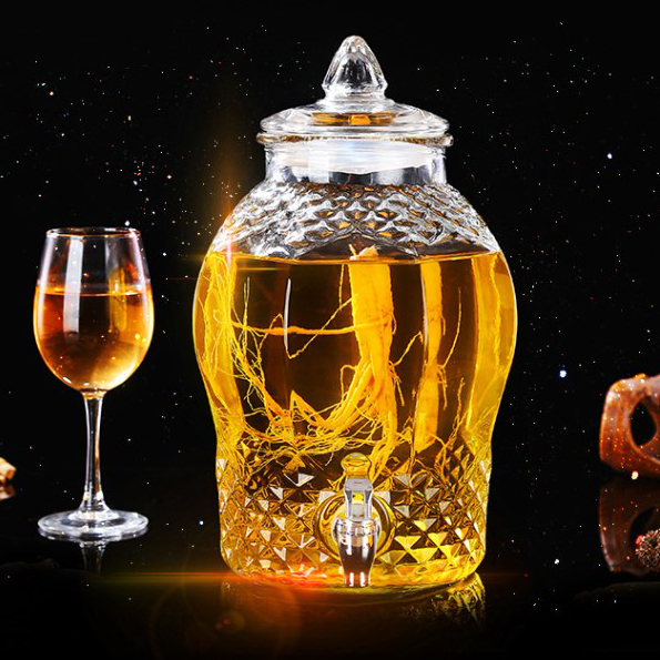 Bình Ngâm Rượu Sâm Thuỷ Tinh 8833 15Lít Có Van ( bình kim cương 15 lít)