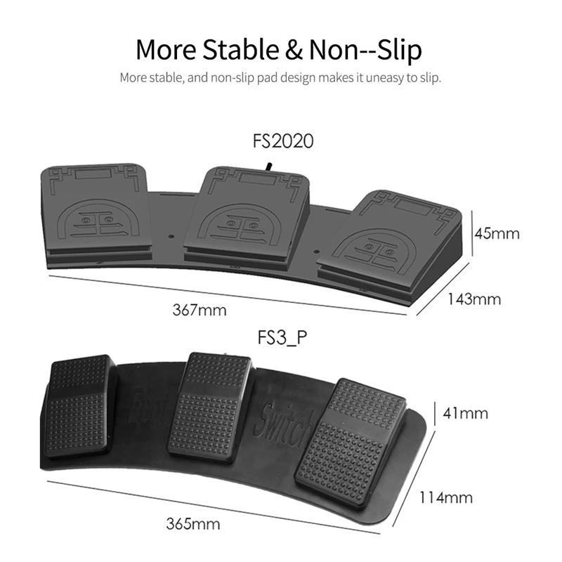 FS2020U1 USB Foot Switch Control Key Customized Computer Keyboard Action Pedal for Devices Instruments Computers Office-In Stock