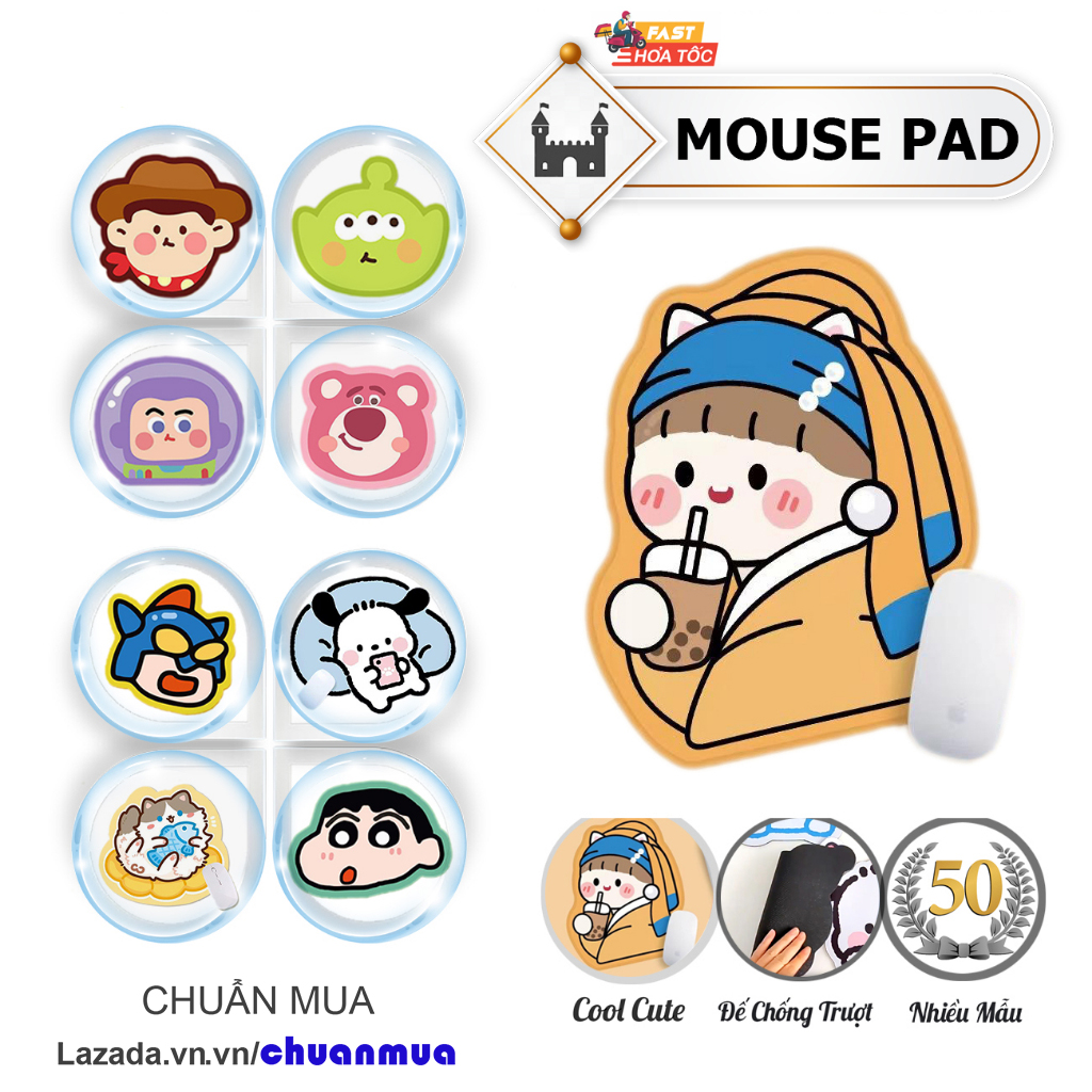 Mouse pad cartoon cute animal rubber material (beautiful sharp cute non-slip sole, cheap mouse pad)