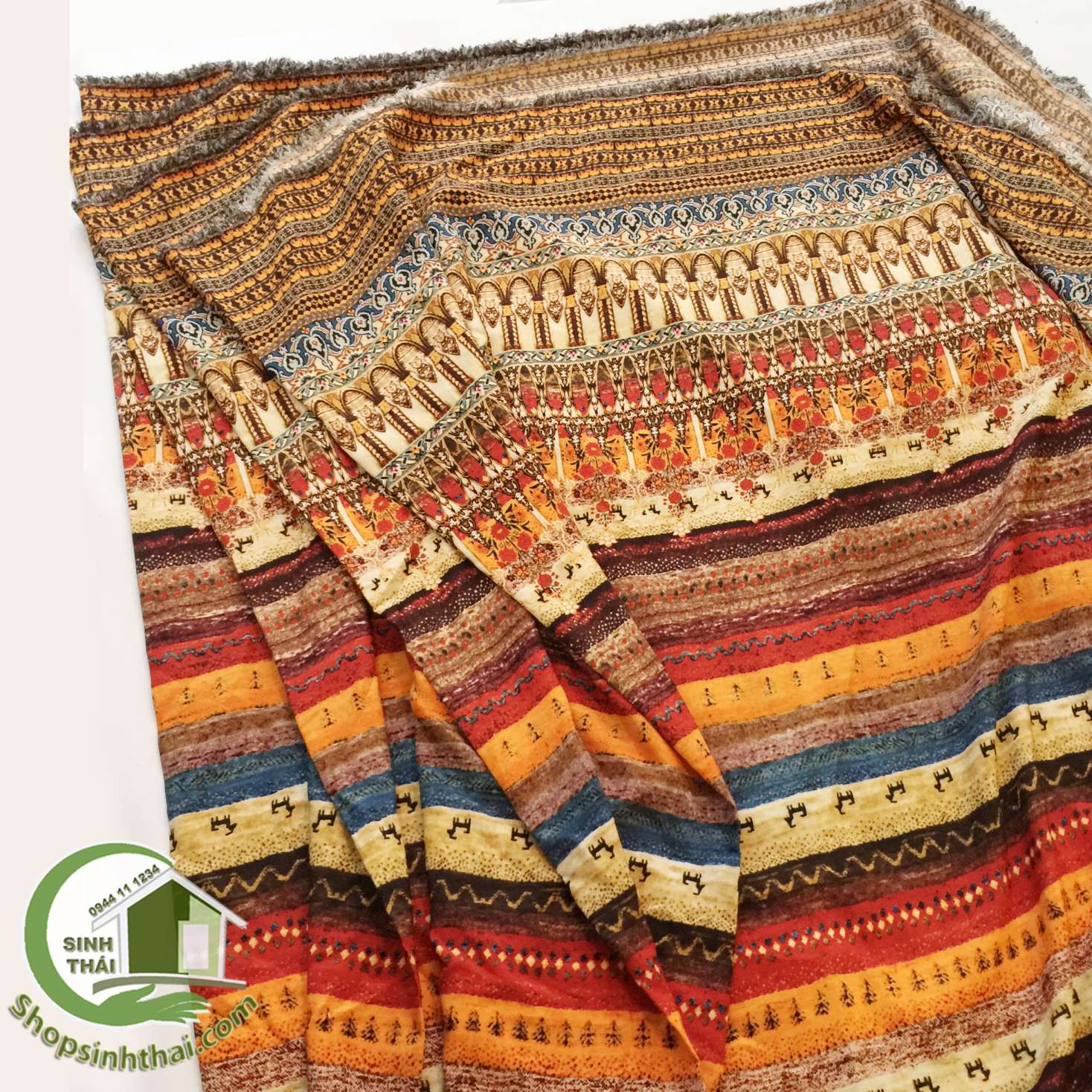 Vải thổ cẩm - vải lụa in hình thổ cẩm [ 1 mét x khổ 155cm ] - Chọn màu