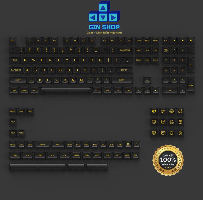 [CHÍNH HÃNG] AKKO Keycap set – White - Blac - Pink - Clear - Tiffany Blue (PC / ASA-Clear profile / 155 nút)