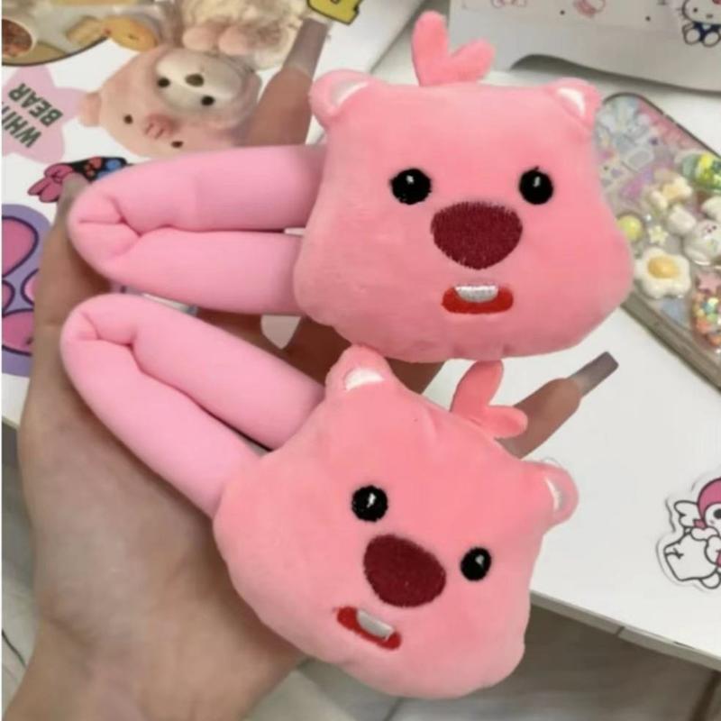 Dây buộc tóc hoạ tiết gấu hồng Loopy dễ thương