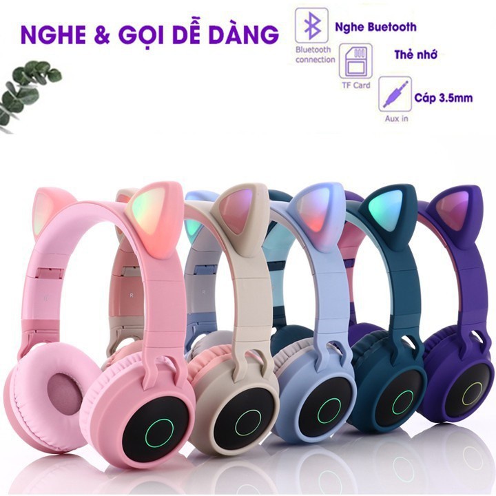 Tai Nghe Mèo Headphone Chụp Tai Bluetooth 5.0 P47M Tai Mèo Dễ Thương Có ...Tai Nghe Mèo Headphone Bluetooth Không Dây tai nghe chup tai mèo mic Chất Lượng, Giá Tốt