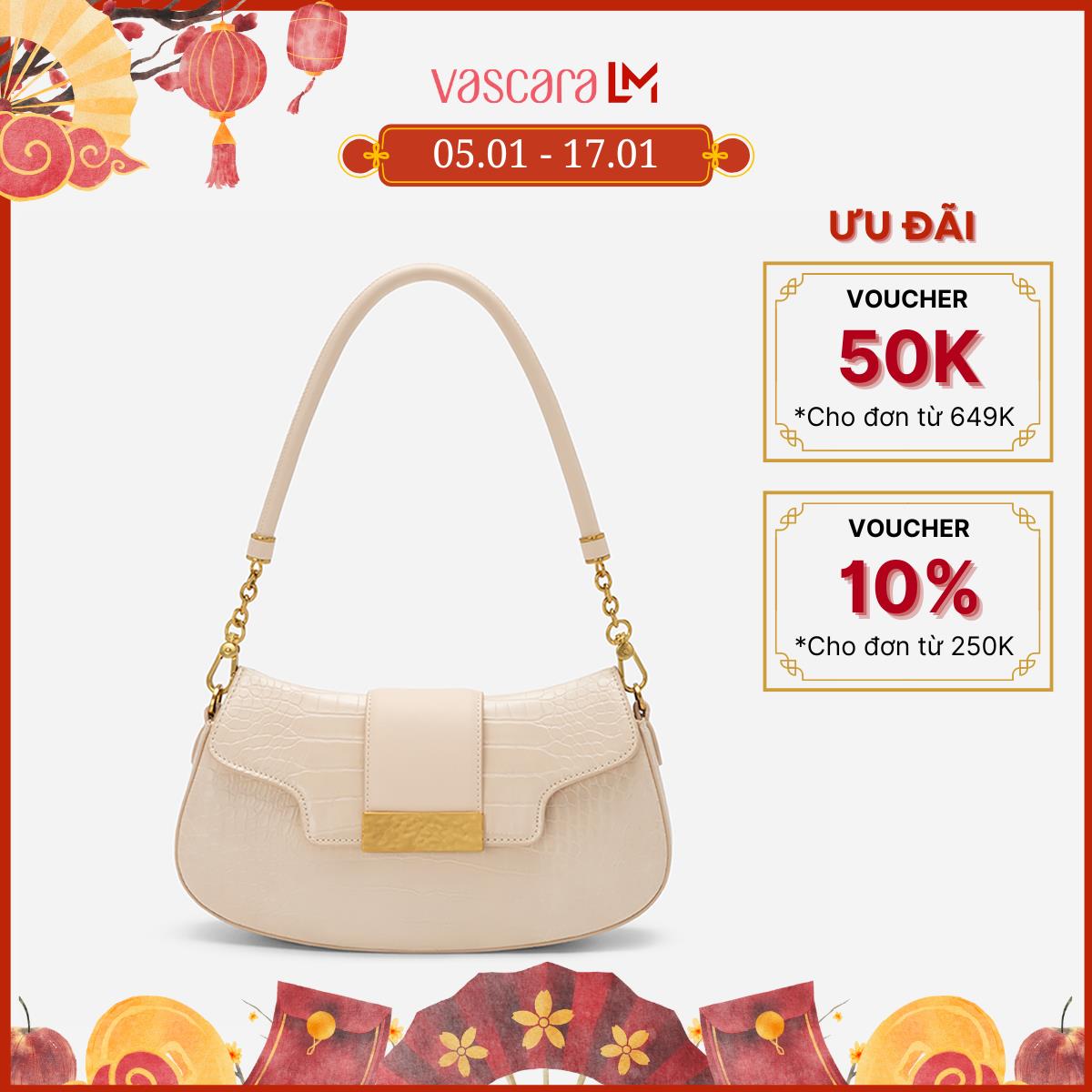[Voucher 10%] Vascara Túi Đeo Vai Vân Cá Sấu - SAT 0316