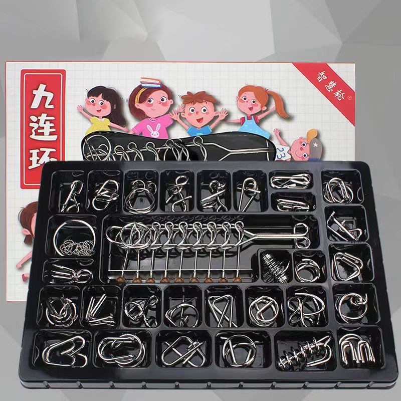 [Freeship] [Hộp Quà Đẹp] Combo Set 30 Khóa Khổng Minh Đồ Chơi Trí Tuệ Tư Duy Giải Mã Khóa Sắt IQ - Loại Cao Cấp Sắt Không Rỉ