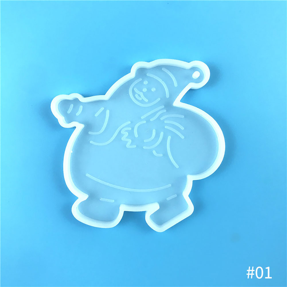 Hittime DIY Pendant Silicone Mold Elk Bell Christmas Tree Hanging Tags Epoxy Resin Mold Resin Crafts Jewelry Making Home Decoration