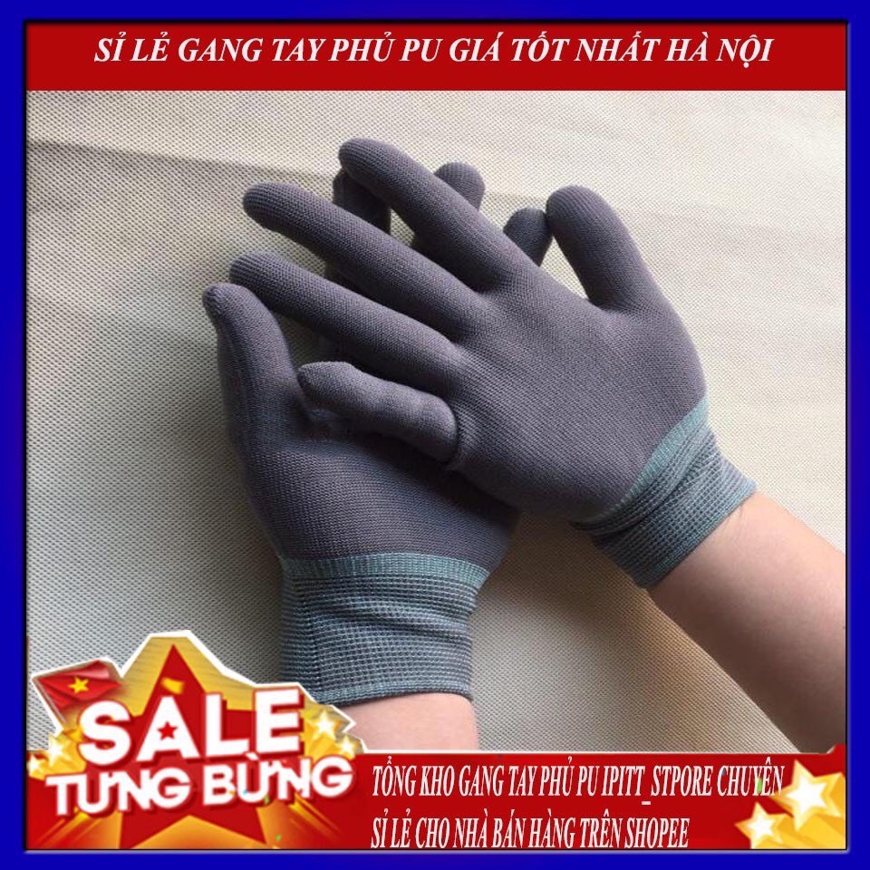 Găng tay bảo hộ lao động sợi mút xám găng tay sợi len bao tay bảo hộ sợi mút